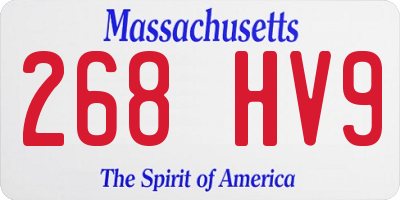 MA license plate 268HV9