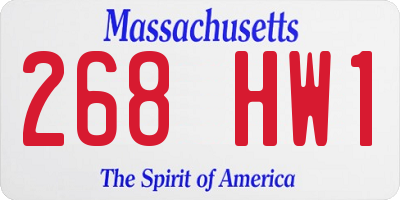 MA license plate 268HW1