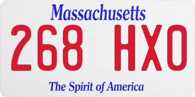 MA license plate 268HX0