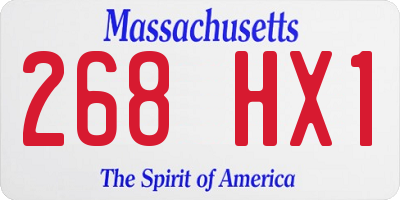 MA license plate 268HX1