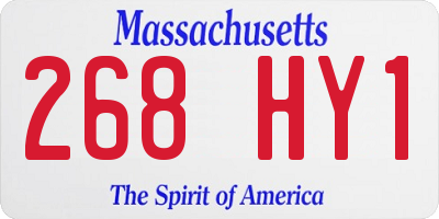 MA license plate 268HY1