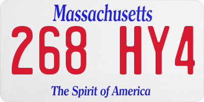 MA license plate 268HY4
