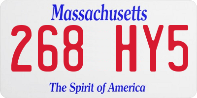 MA license plate 268HY5