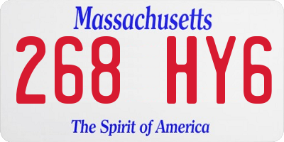 MA license plate 268HY6