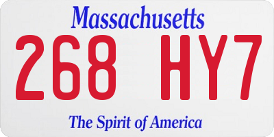 MA license plate 268HY7