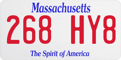 MA license plate 268HY8