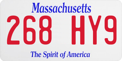 MA license plate 268HY9