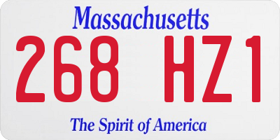MA license plate 268HZ1