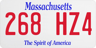 MA license plate 268HZ4