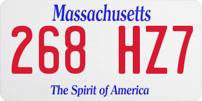 MA license plate 268HZ7