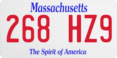MA license plate 268HZ9