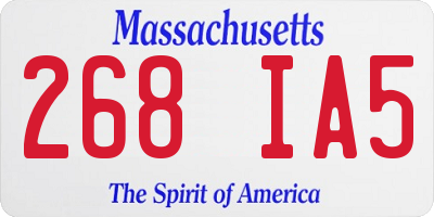 MA license plate 268IA5