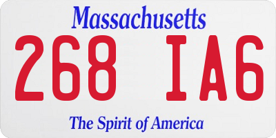 MA license plate 268IA6
