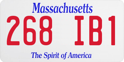 MA license plate 268IB1