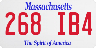 MA license plate 268IB4