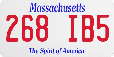 MA license plate 268IB5