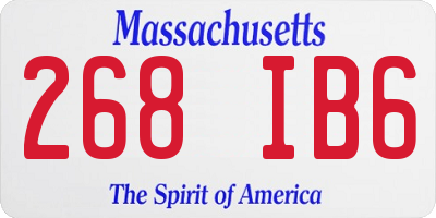 MA license plate 268IB6