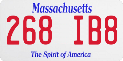MA license plate 268IB8