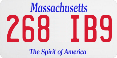 MA license plate 268IB9