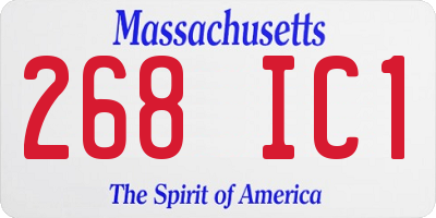MA license plate 268IC1