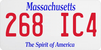 MA license plate 268IC4
