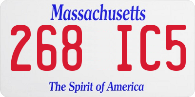 MA license plate 268IC5