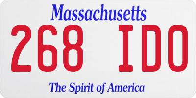 MA license plate 268ID0