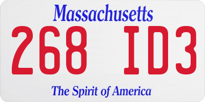 MA license plate 268ID3