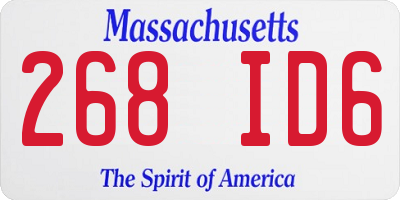 MA license plate 268ID6