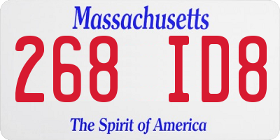 MA license plate 268ID8