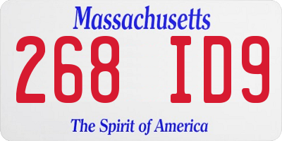 MA license plate 268ID9