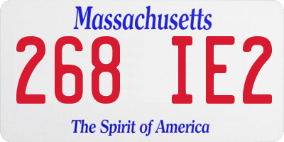 MA license plate 268IE2