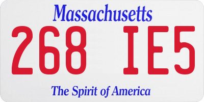 MA license plate 268IE5