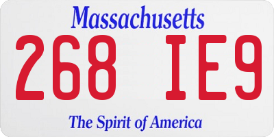 MA license plate 268IE9