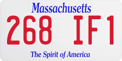 MA license plate 268IF1