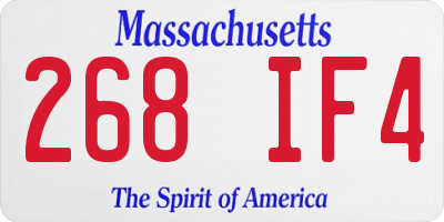 MA license plate 268IF4
