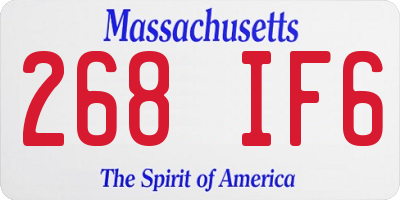 MA license plate 268IF6