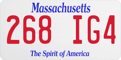 MA license plate 268IG4