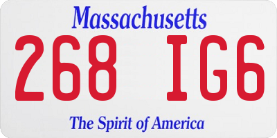 MA license plate 268IG6