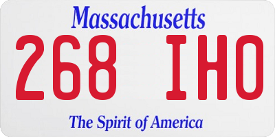MA license plate 268IH0