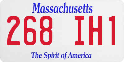 MA license plate 268IH1