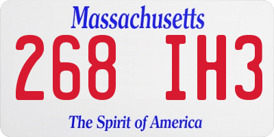 MA license plate 268IH3