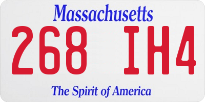 MA license plate 268IH4