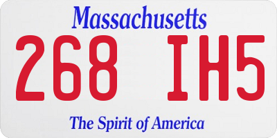 MA license plate 268IH5
