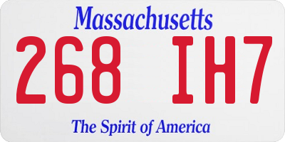 MA license plate 268IH7