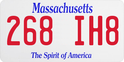 MA license plate 268IH8