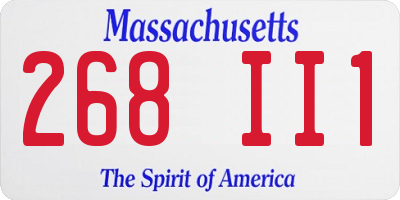 MA license plate 268II1