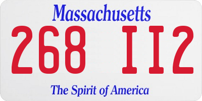 MA license plate 268II2