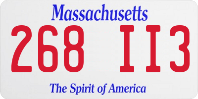 MA license plate 268II3