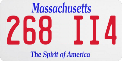 MA license plate 268II4